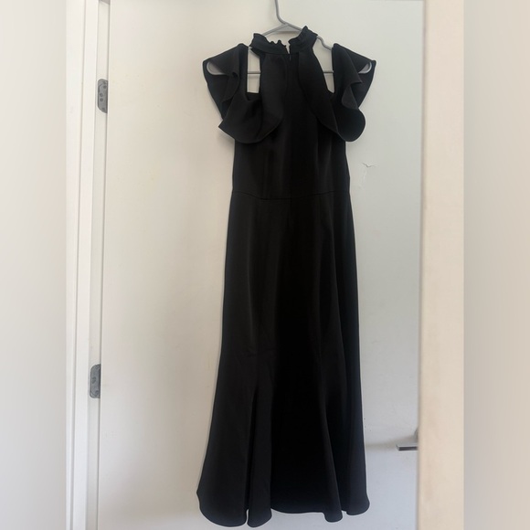 Shoshanna Ruffled Mock Neck Keyhole Cutout Evening Party Dress Size 2 - Picture 3 of 5